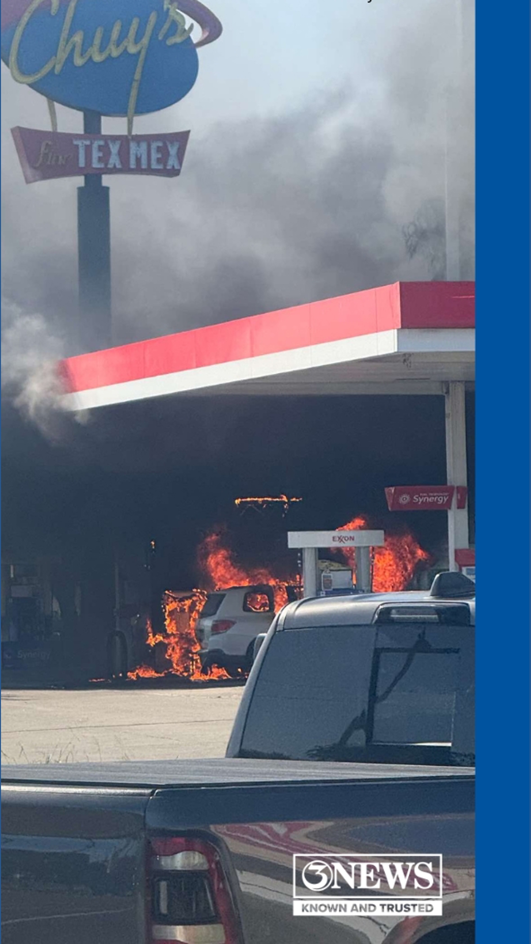 Fire engulfs man at Stripes on Airline and SPID | Victim airlifted to ...