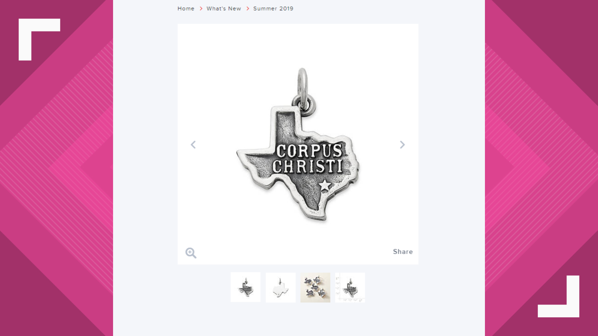 James Avery releases Texasshaped Corpus Christi charm