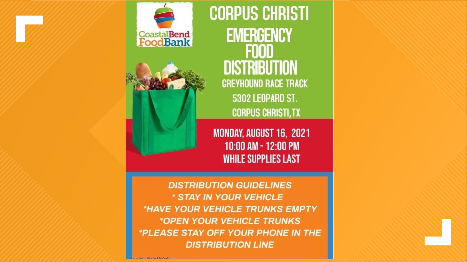 Coastal Bend Food Bank to host drive thru food distribution