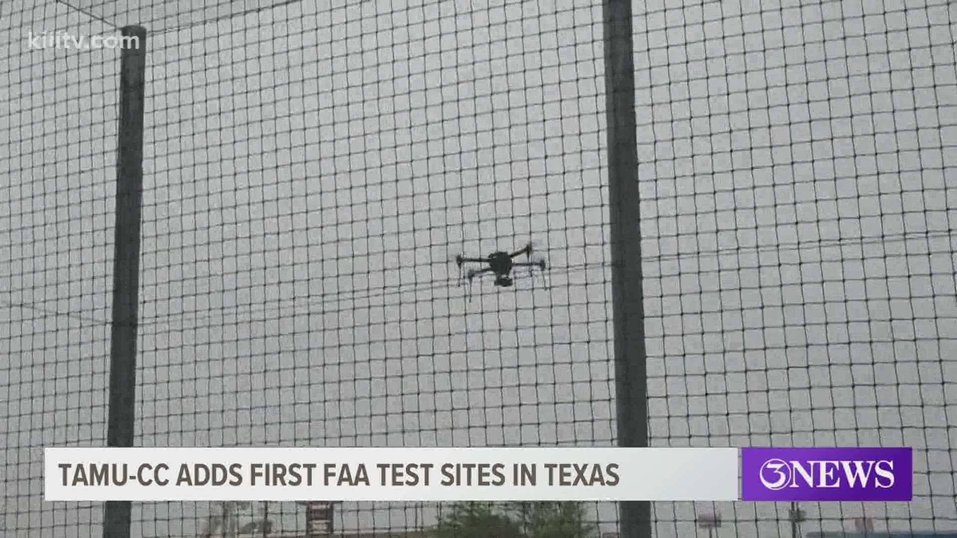 The university unveiled a new netting structure the size of a five story building in Flour Bluff where TAMU-CC houses their drone education program.
