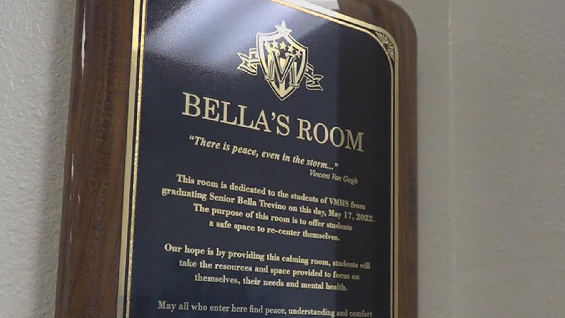 It was through an urgent need that Trevino created a space called "Bella's Room." The space serves as a way for students to release stress.