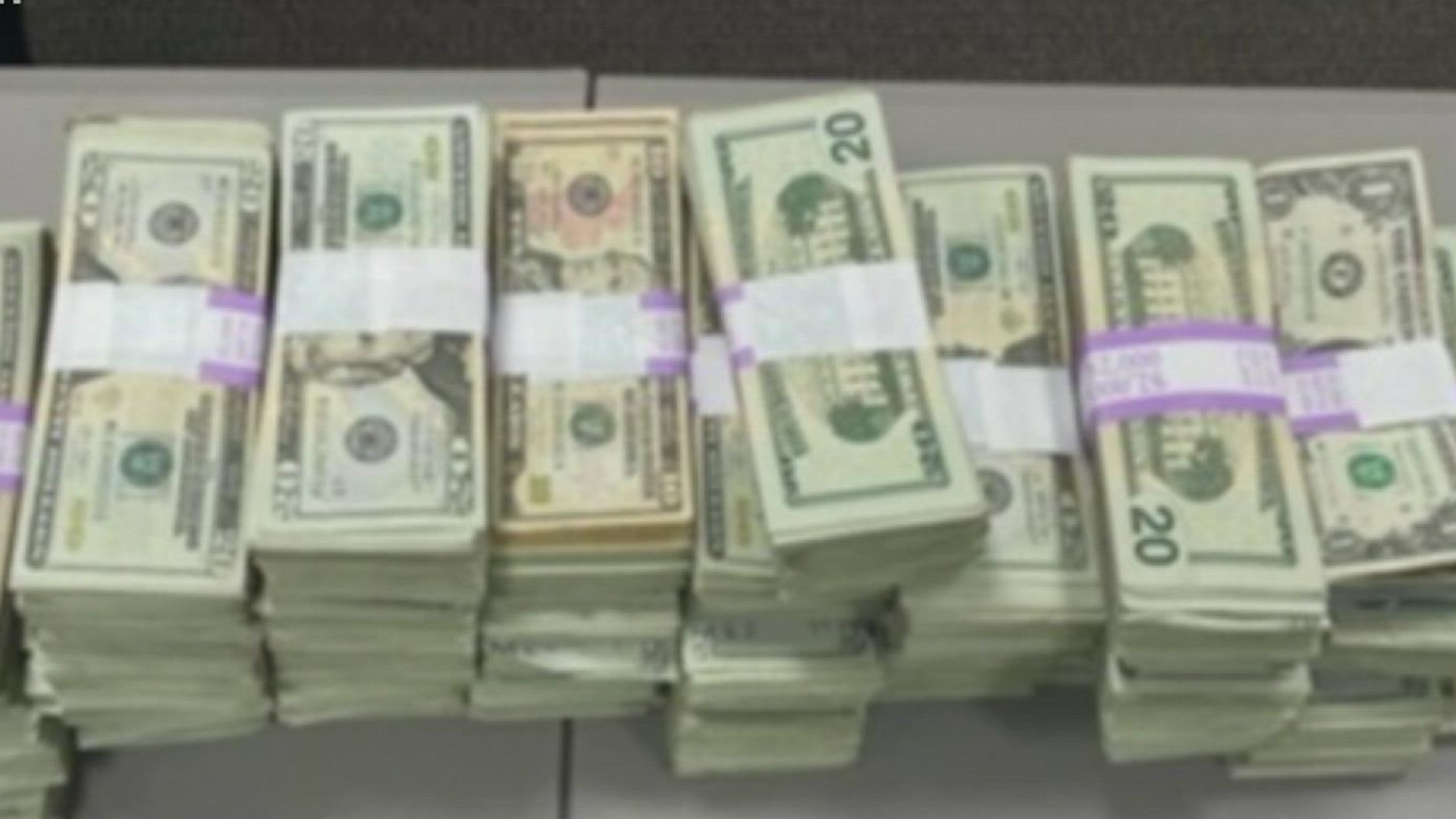 Officers found $114,371 in cash, which was "wrapped in a manner to conceal its presence from K9 narcotic detection," officials said in a statement.