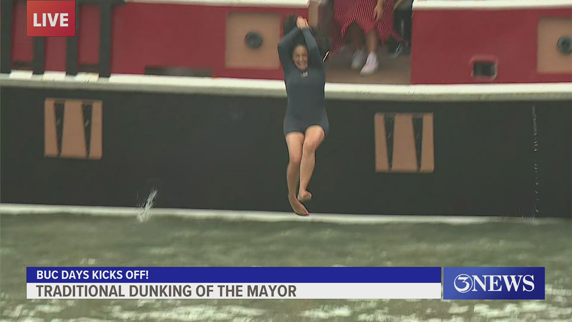 The 'dunking of the mayor' is a tradition that dates back to 1938! The mayor told 3NEWS' Bill Churchwell that she was just a tad nervous about the splash Thursday.