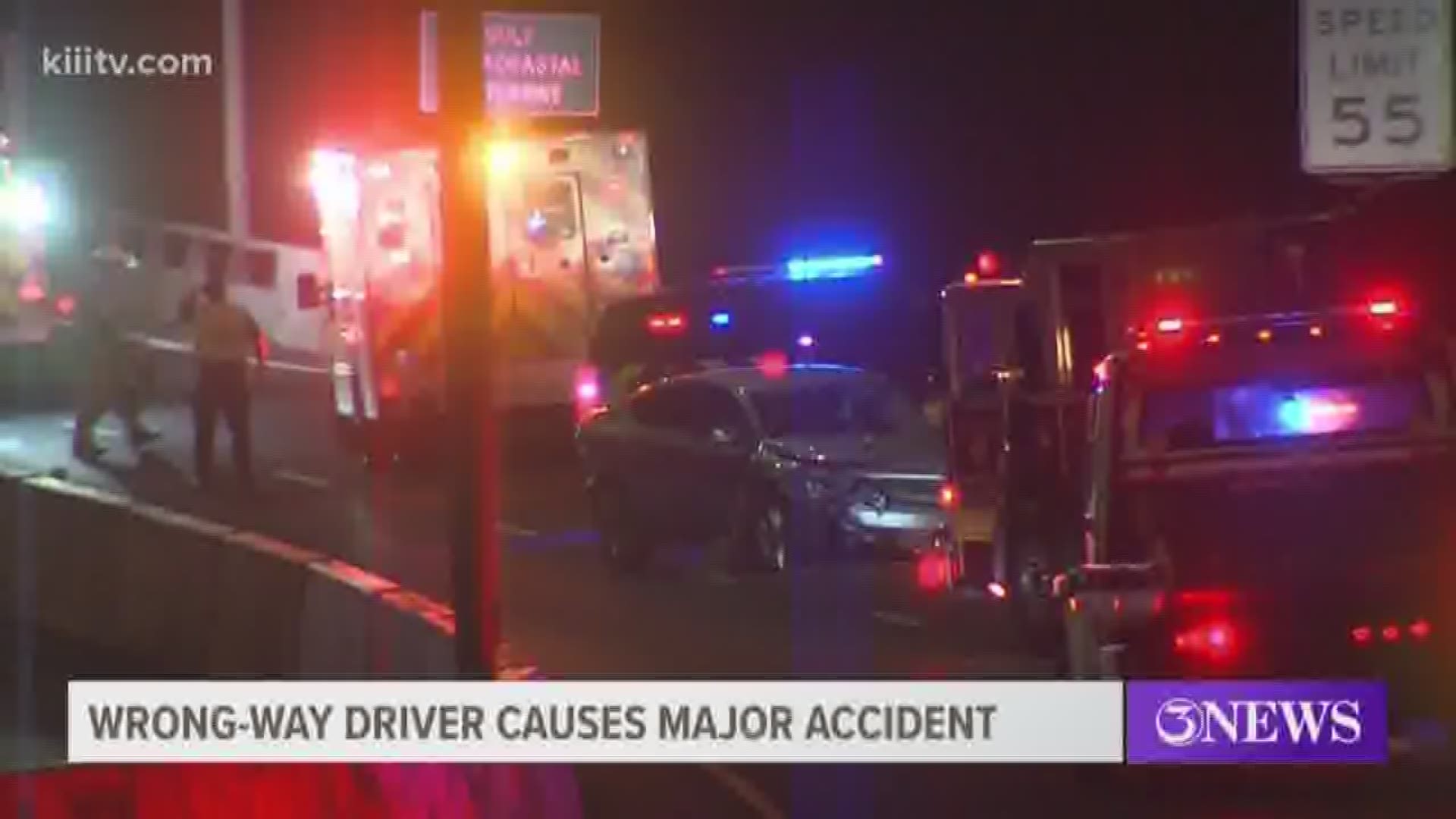 Police tell 3News the driver of that car crashed into another car, injuring two people inside.