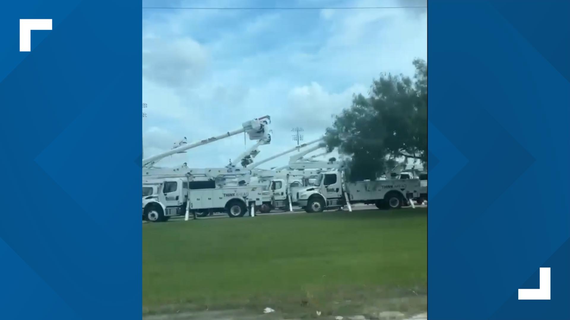 Destine Jimenez sent 3NEWS this video from the Robstown Fairgrounds as several response vehicles prepare for impacts related to Hurricane Beryl.
