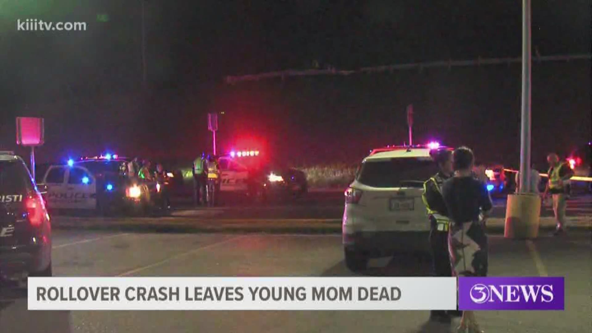 One woman is dead, and two young children seriously injured after a car flipped off the Crosstown Expressway overpass.