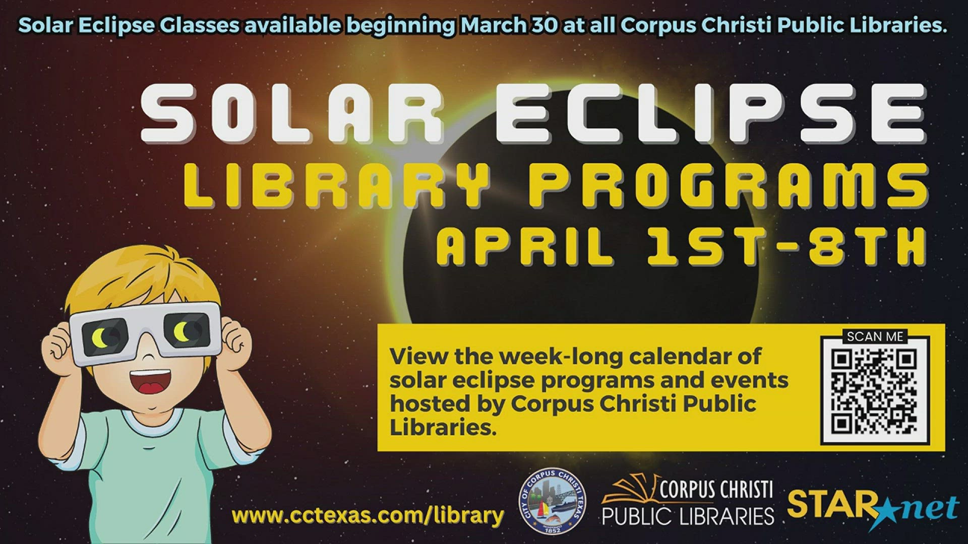 Partial eclipse is happening over Corpus Christi and Corpus Christi public libraries are planning to give eclipse glasses to those with an active library card.