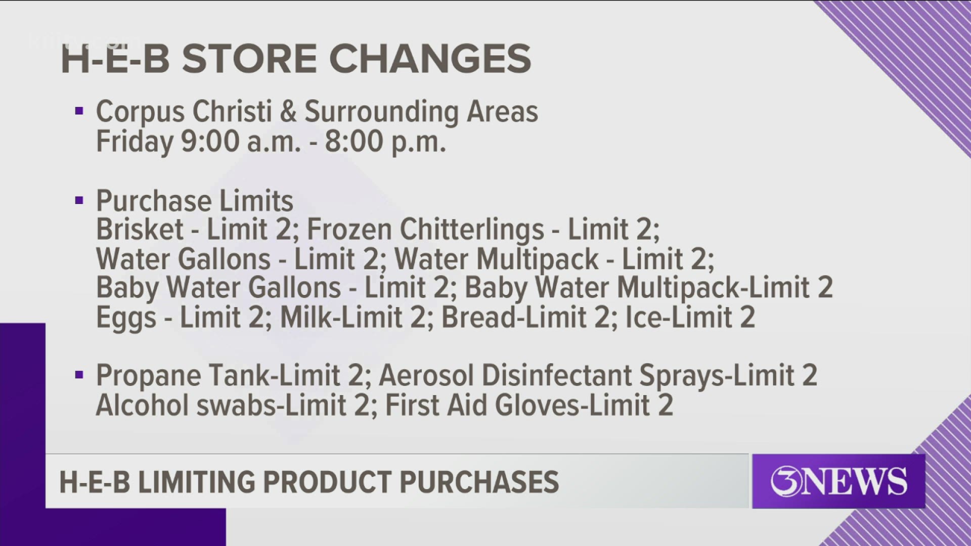 Officials said limiting product purchases is a proven way to ensure the best service and product availability for all customers.