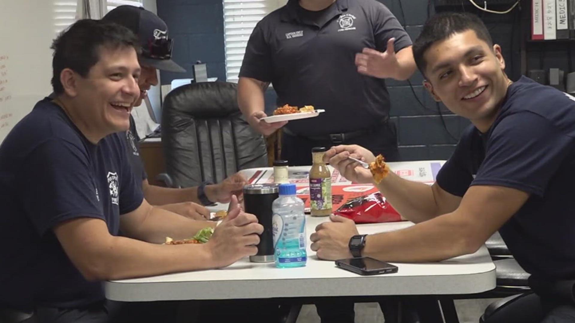 Corpus Christi firefighters at Station #14 were treated to a delicious meal and had their pantry stocked up by H-E-B associates as an act of appreciation.