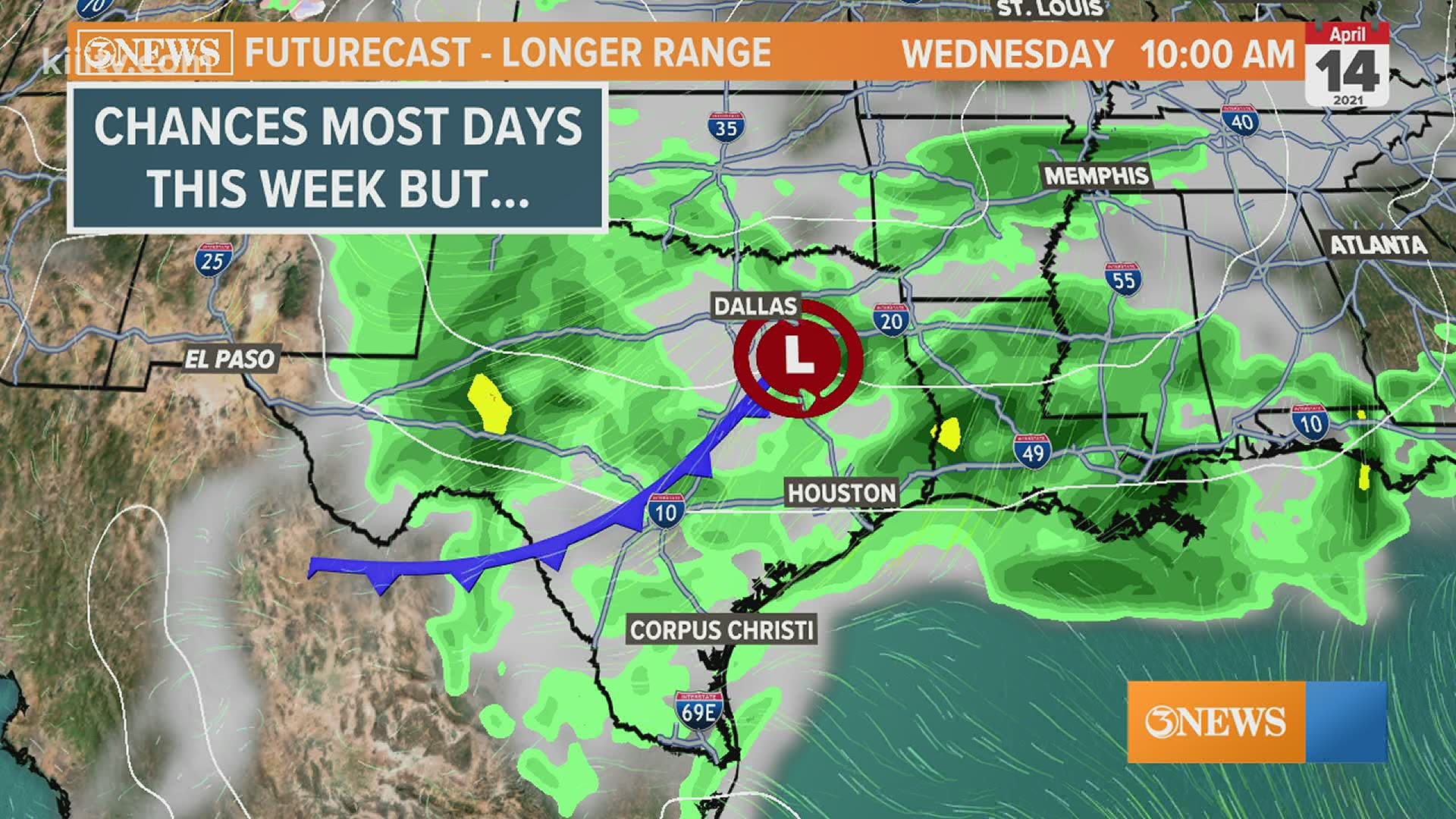 Weather Map Of Texas Dave Downey Kiii South Texas Weather Forecast 04-10-2021 | Kiiitv.com