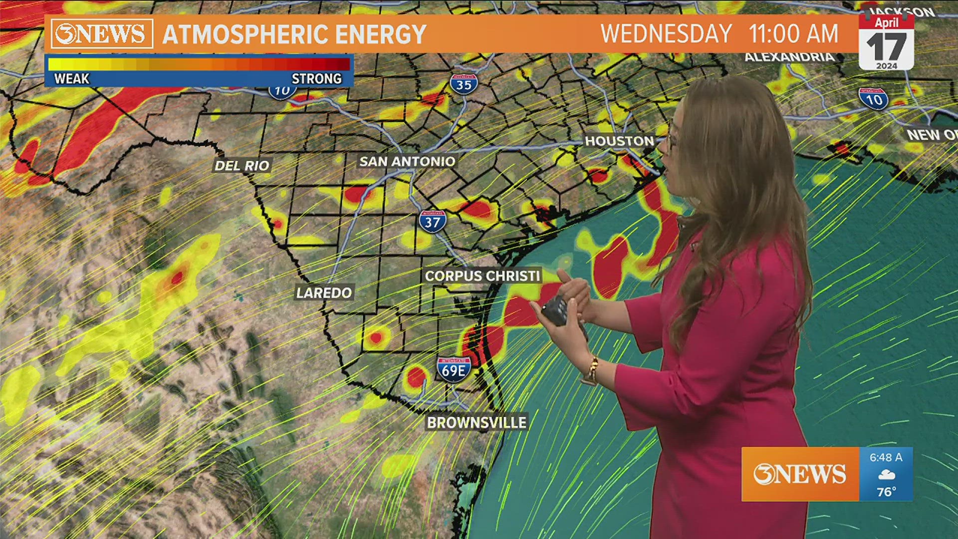 See when the Coastal Bend has the best chance for rain in the extended forecast.