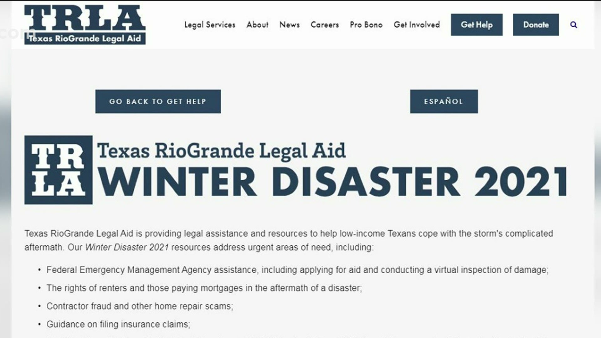 Texas Rio Grande Valley Legal Aid, which serves the Coastal Bend, says they can help residents who have been denied state or federal aid.