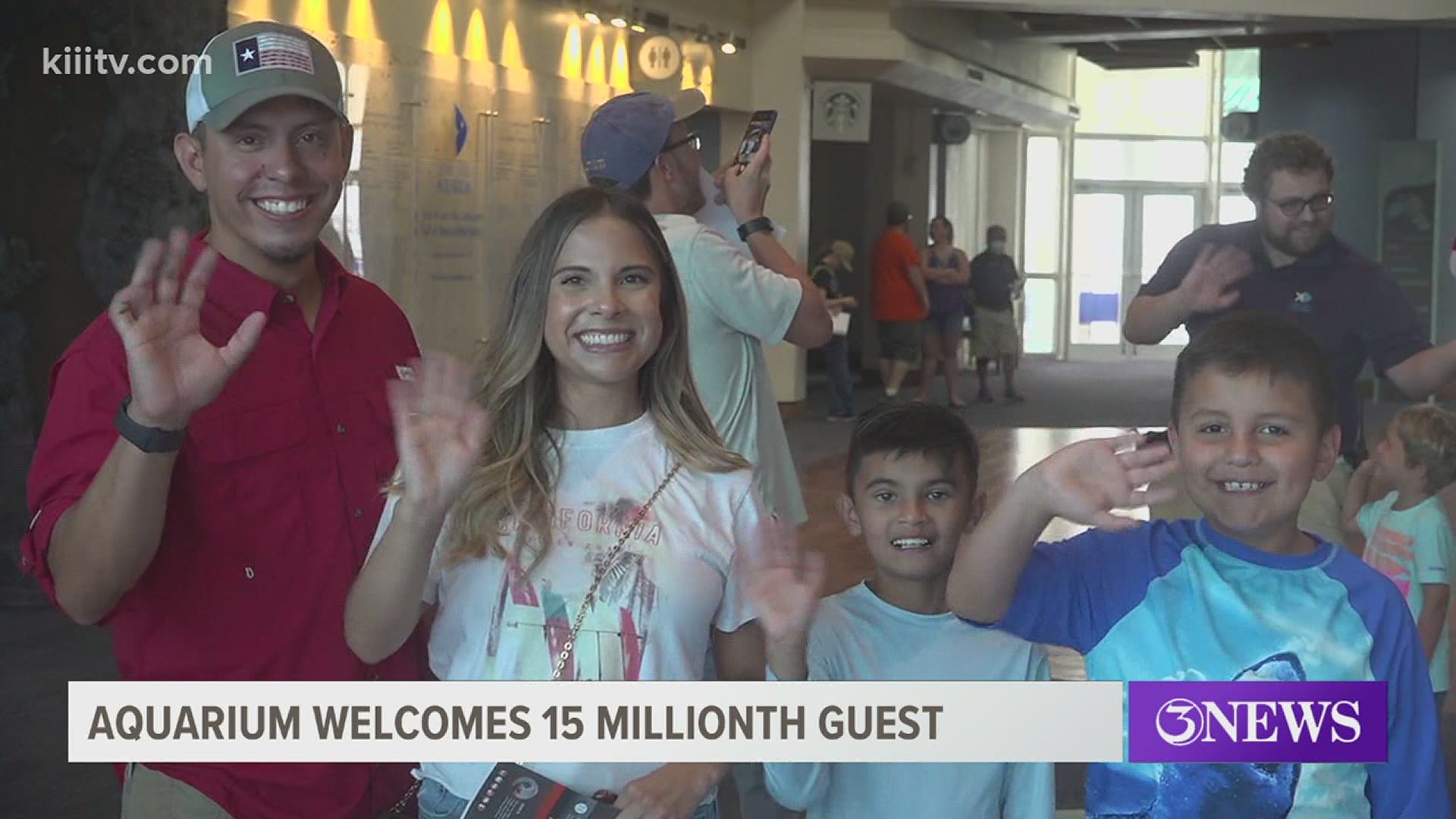 Canceled plans for a family from San Antonio led them to the aquarium's doors and being those 15 millionth guests.