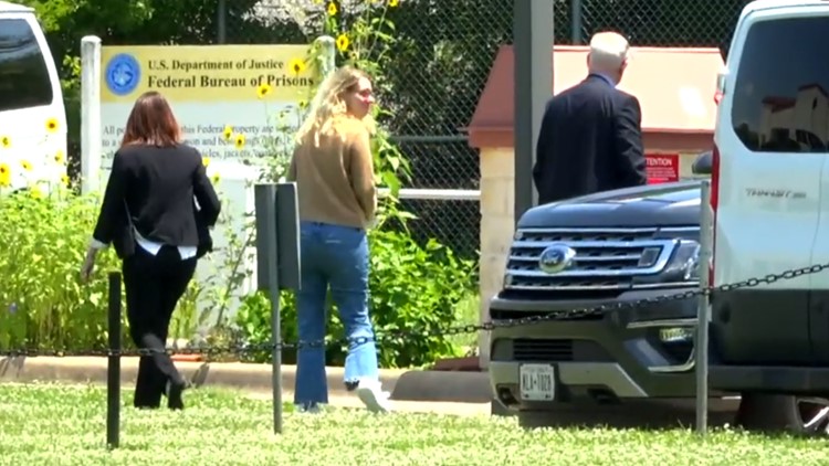 Elizabeth Holmes seen smiling as she arrives at Texas prison to serve 11 year sentence