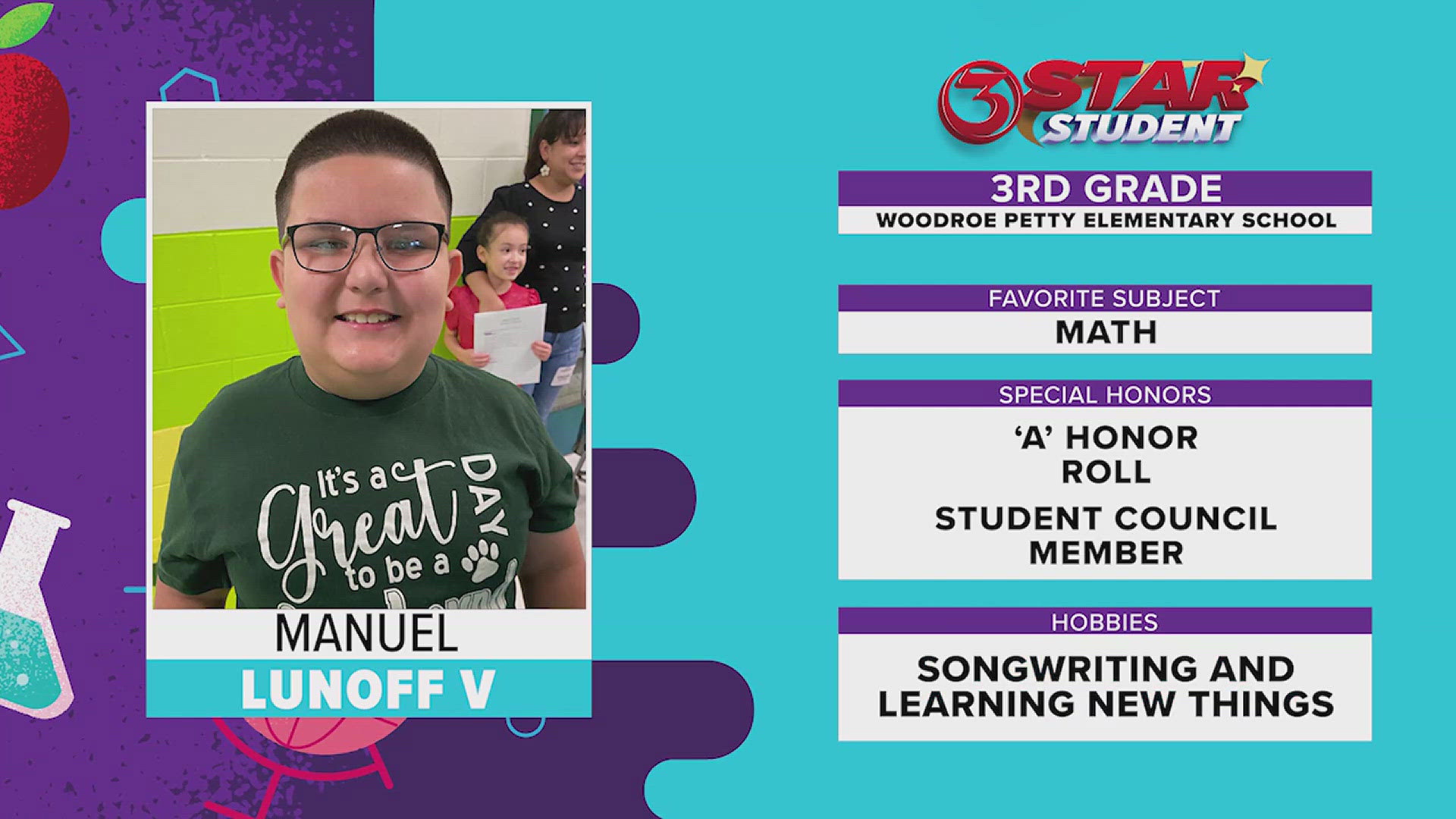 Congratulations to this hip-hop dance star, songwriter and A-Honor Roll student!