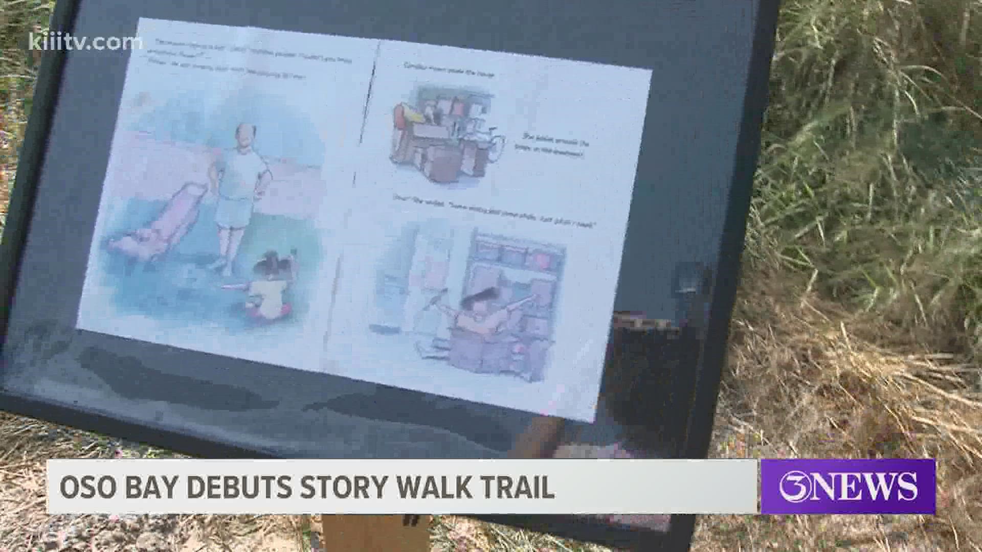When walking the trail residents are be able to stop at the numbered checkpoints to read a new page of the story.
