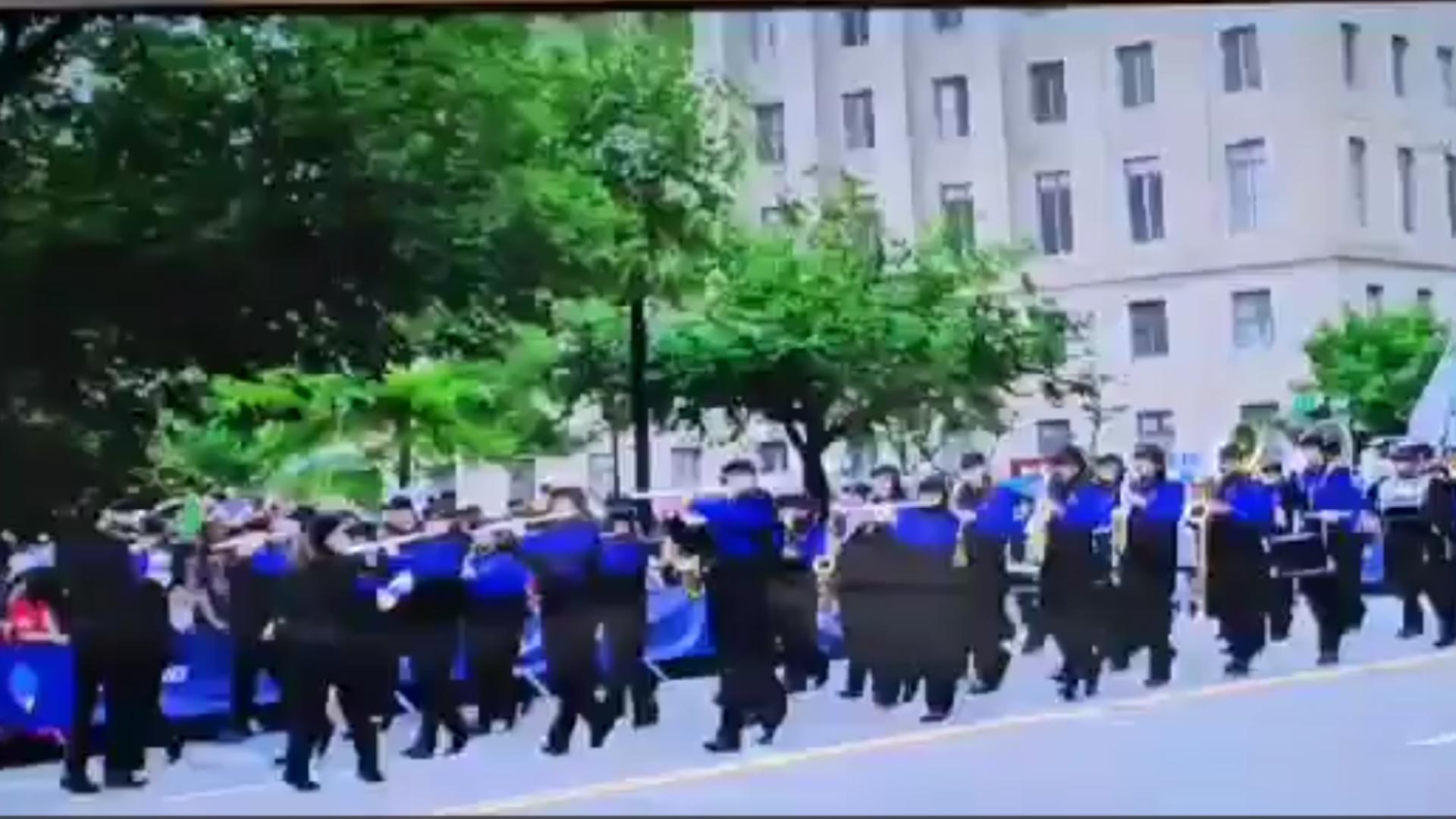 Deidra Martinez, parent to Miller High School marching band student captured the moment she saw her son on TV for the National Memorial Day Parade.