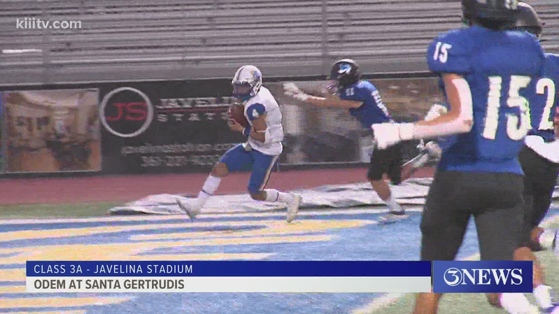 Odem scored 35 unanswered in a 35-7 win over Santa Gertrudis and Carroll struggled in the second half in a 60-21 loss to Victoria East.