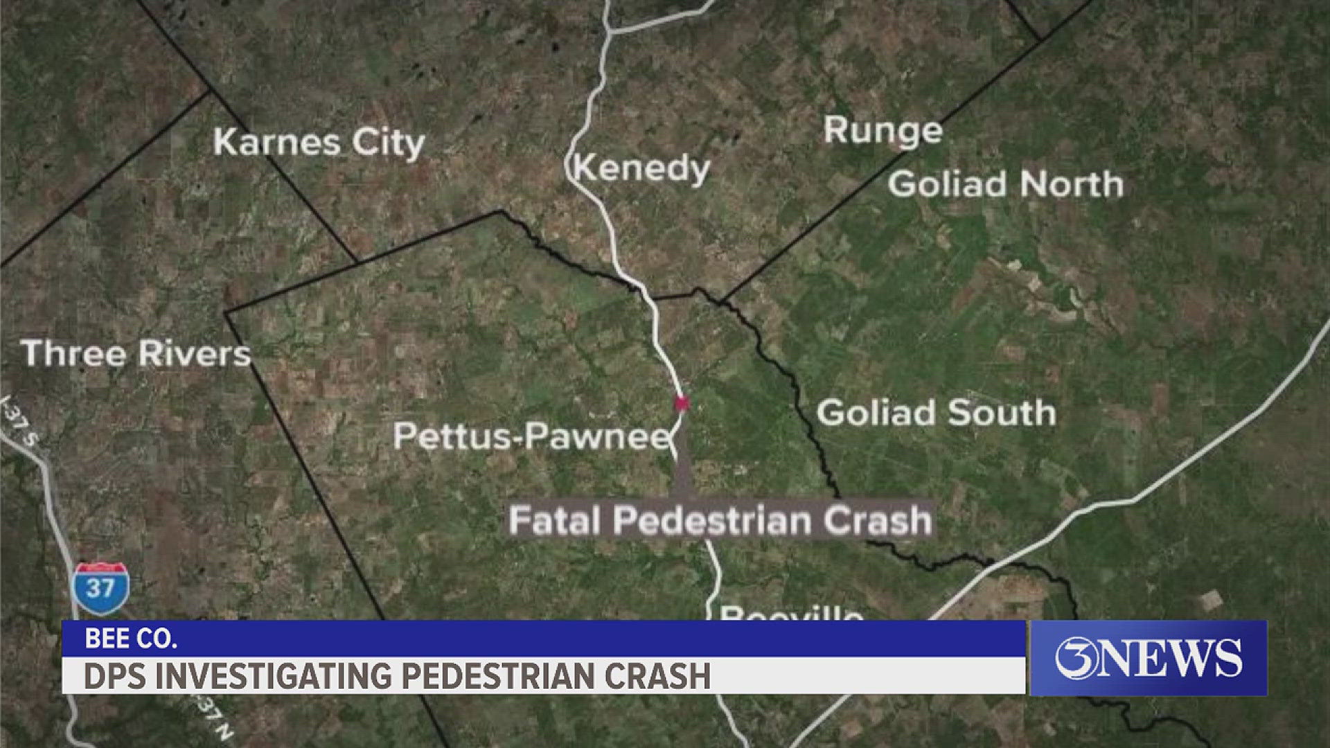 The woman was killed after trying to cross Hwy. 181 on foot Saturday.