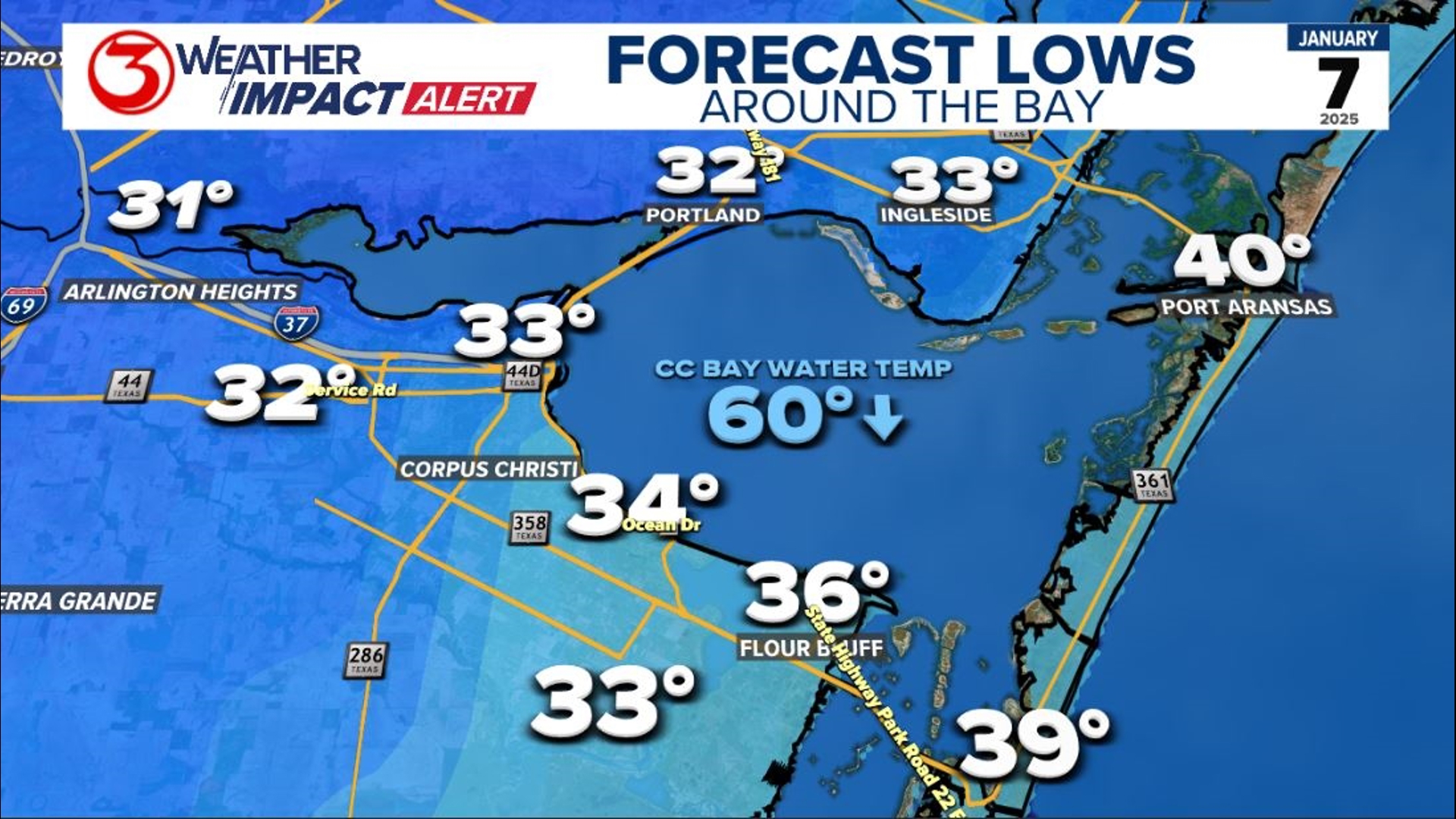 WEATHER IMPACT ALERT: Freezing Temperatures in the coastal Bend Tuesday ...