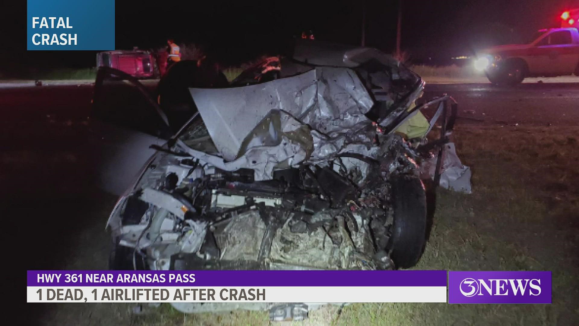 Three cars were involved in the crash, Aransas Pass police officials said.