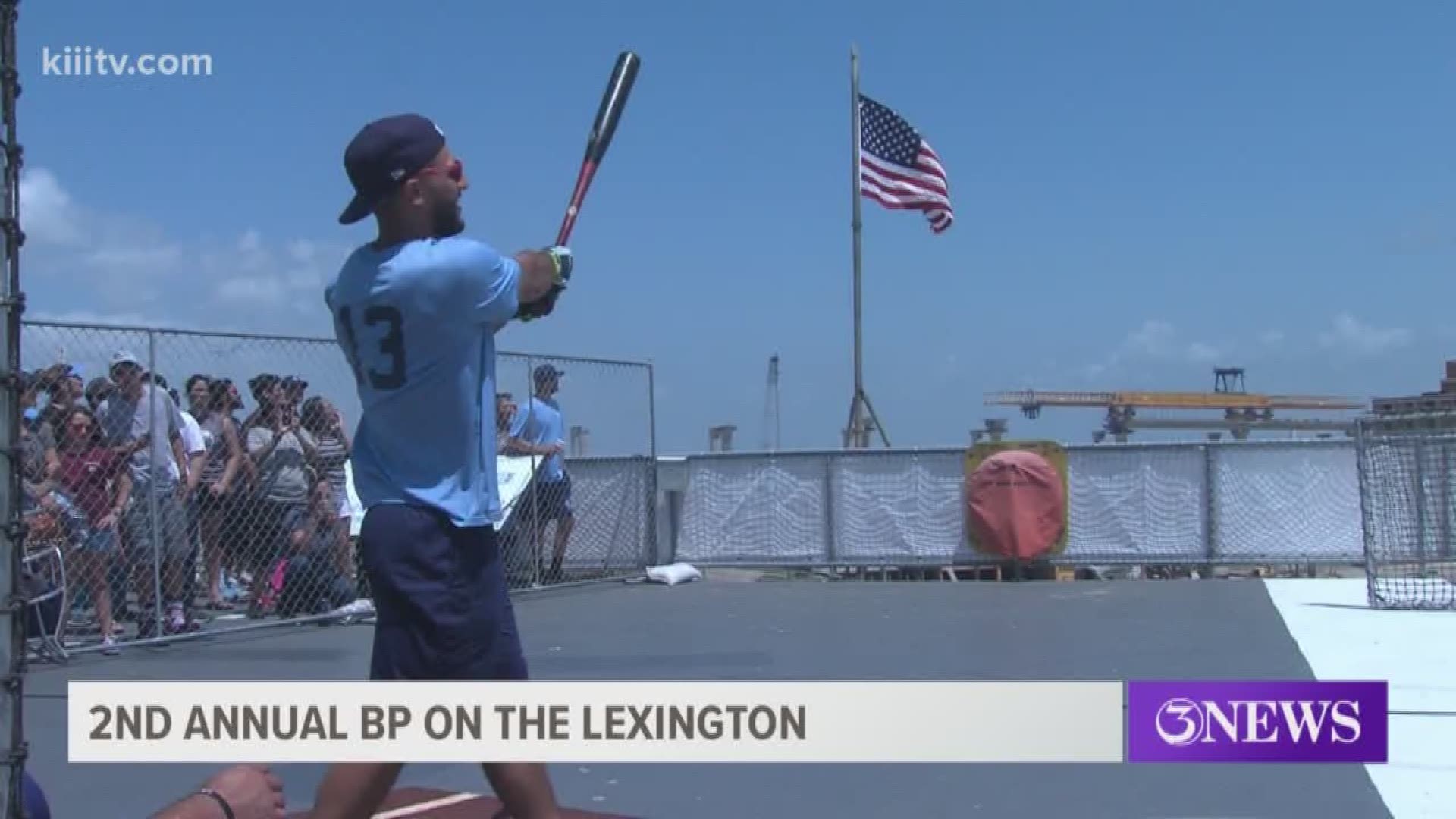 The Corpus Christi Hooks took batting practice atop the USS Lexington for the 2nd time every on Saturday.
