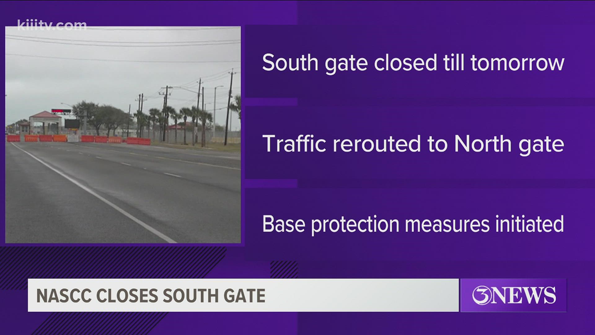 Officials say the main gate will reopen at 5:00 a.m., Jan. 25.