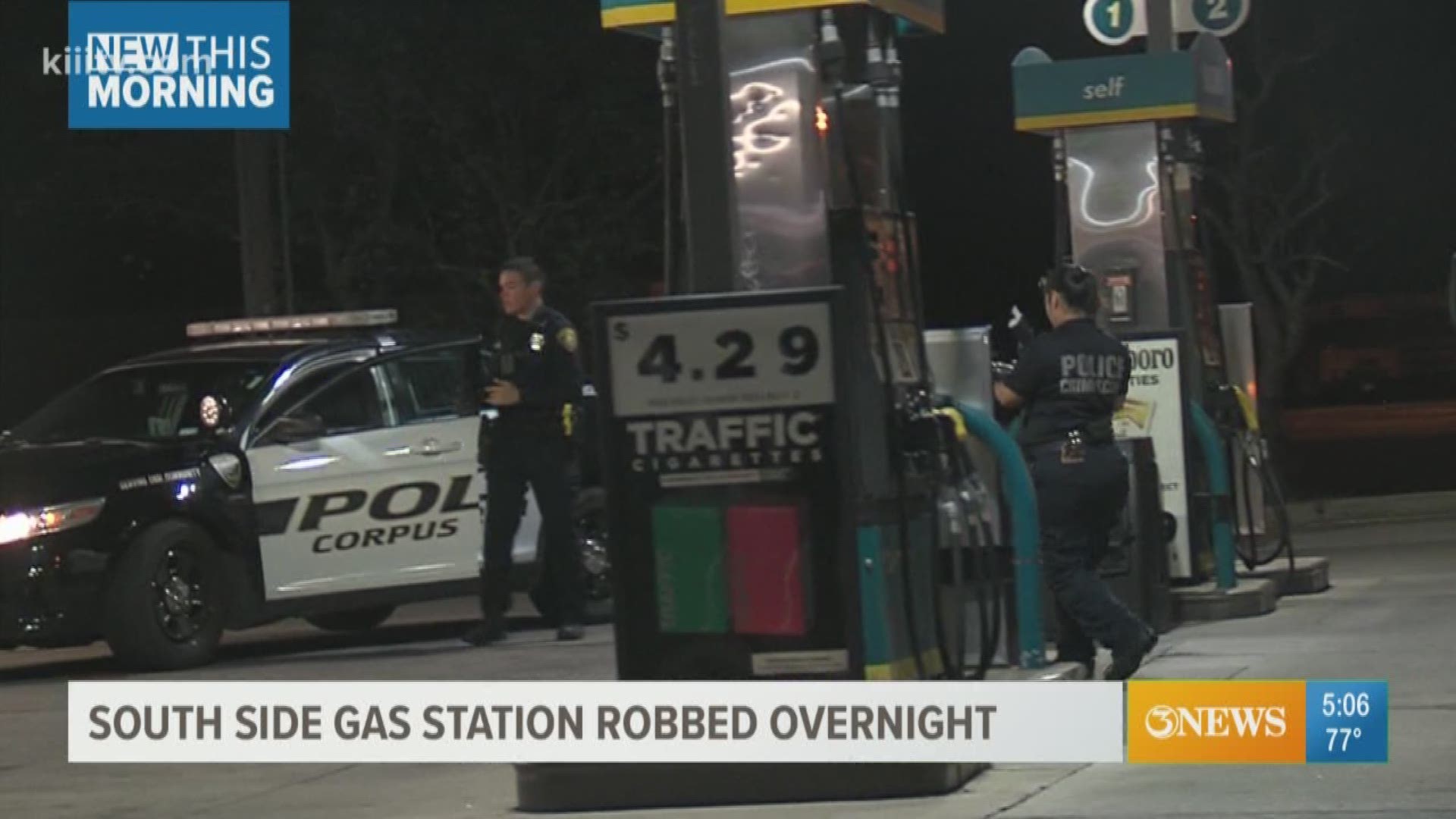 Police are looking for a robber that held up a Corpus Christi gas station at gunpoint.