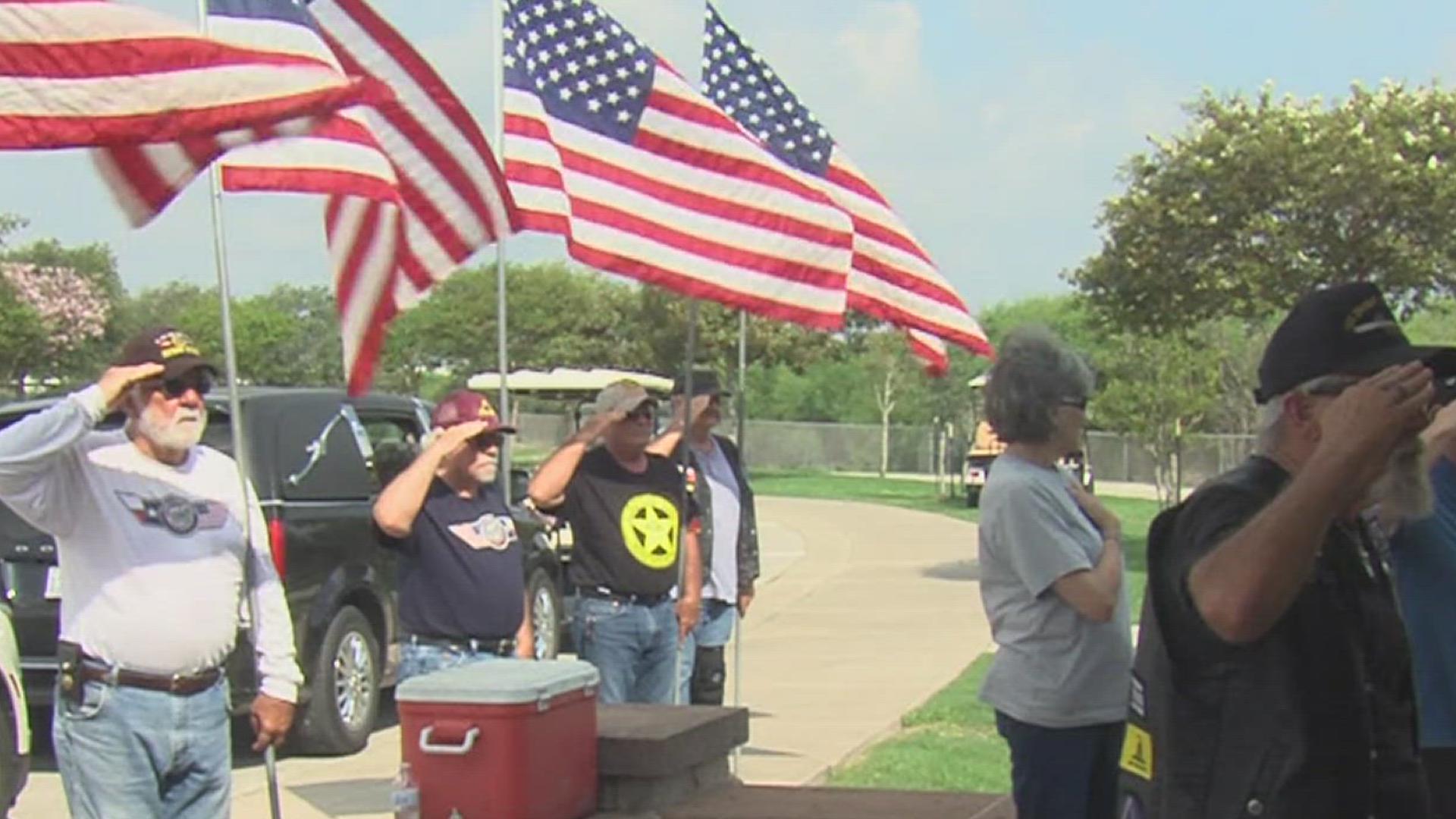 A burial for an unaccompanied veteran took place today. Sieglinde Juanita Shindler, was laid to rest at the Coastal Bend State Veterans Cemetery.