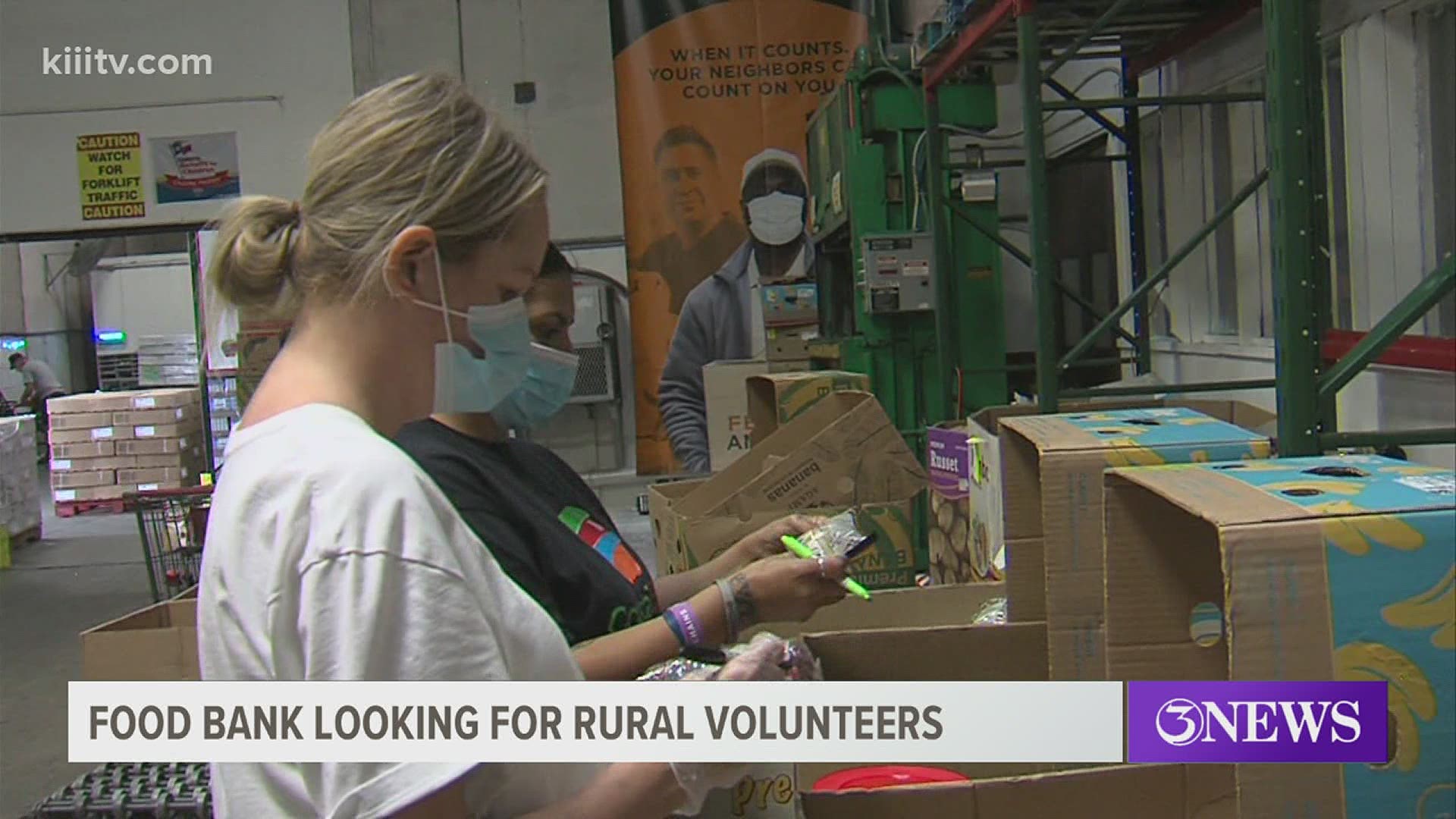 The Coastal Bend Food Bank is in need of volunteers for their mobile food distributions in rural areas.