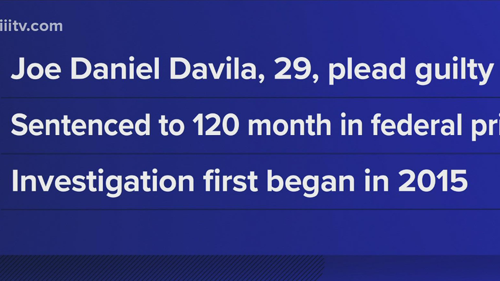 29-year-old Joe Daniel Davila of Corpus Christi pleaded guilty for his role in a large drug conspiracy involving heroin, cocaine, crack cocaine and meth.