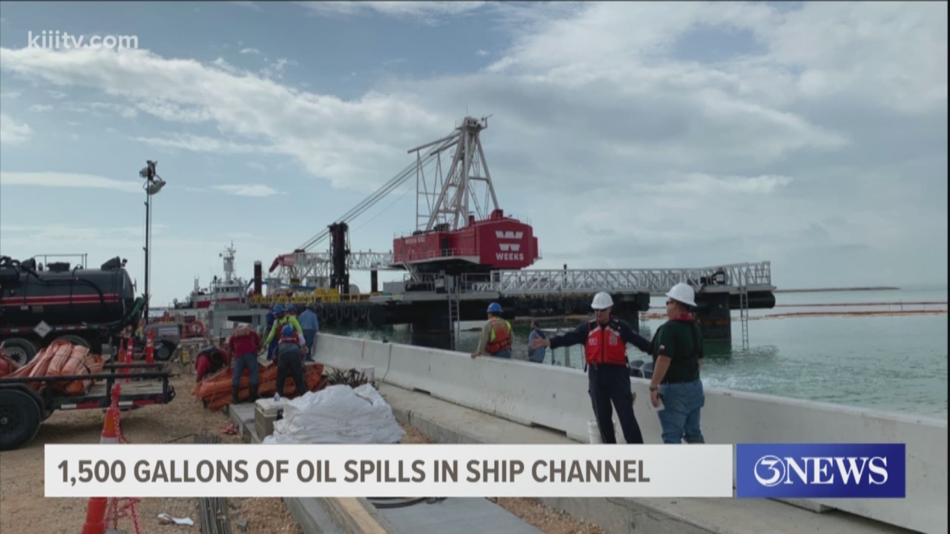 The Coast Guard is working with the Texas General Land Office to clean up an oil spill in the La Quinta Ship Channel near the Port of Corpus Christi.