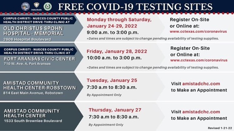 Where to get a free COVID-19 test in Nueces County