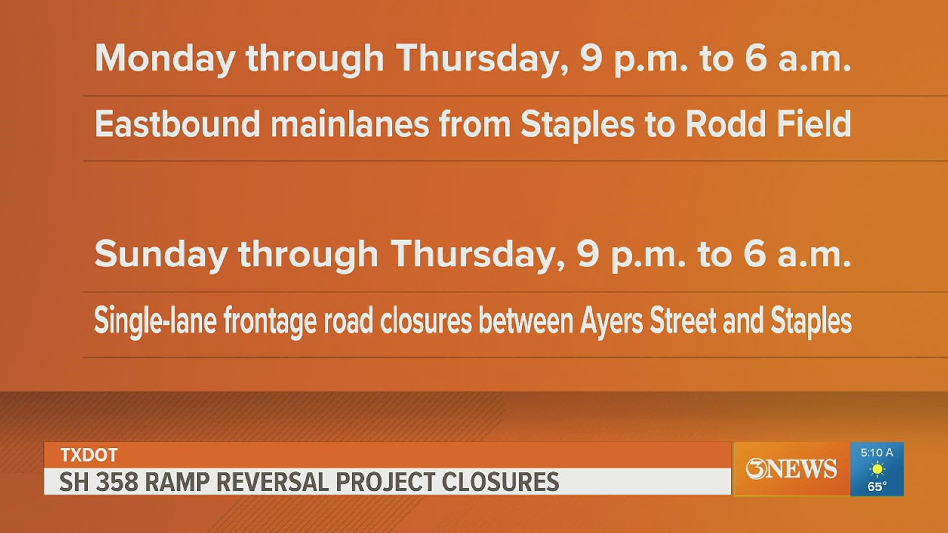 Txdot Continues Overnight Closures Of Highway 358 Kiiitv Com