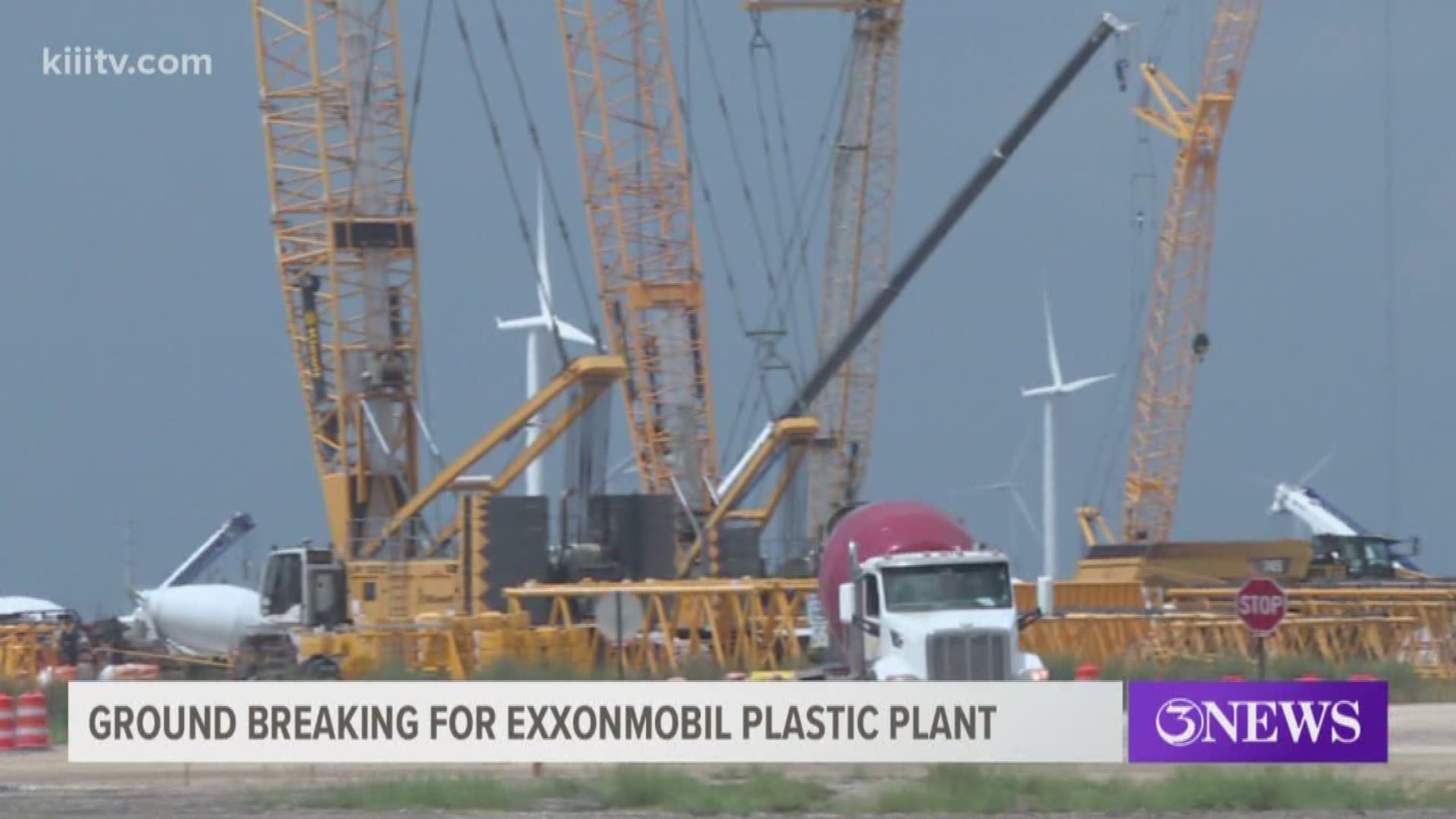 Community leaders, politicians and Exxon executives gathered Thursday to mark the start of construction on the multibillion dollar plastics plant that will soon be going up between Portland and Gregory.