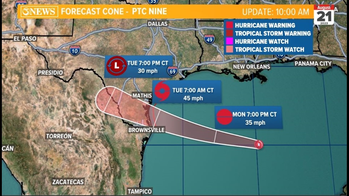 Potential Tropical Cyclone Nine heads for the South Texas Coast ...