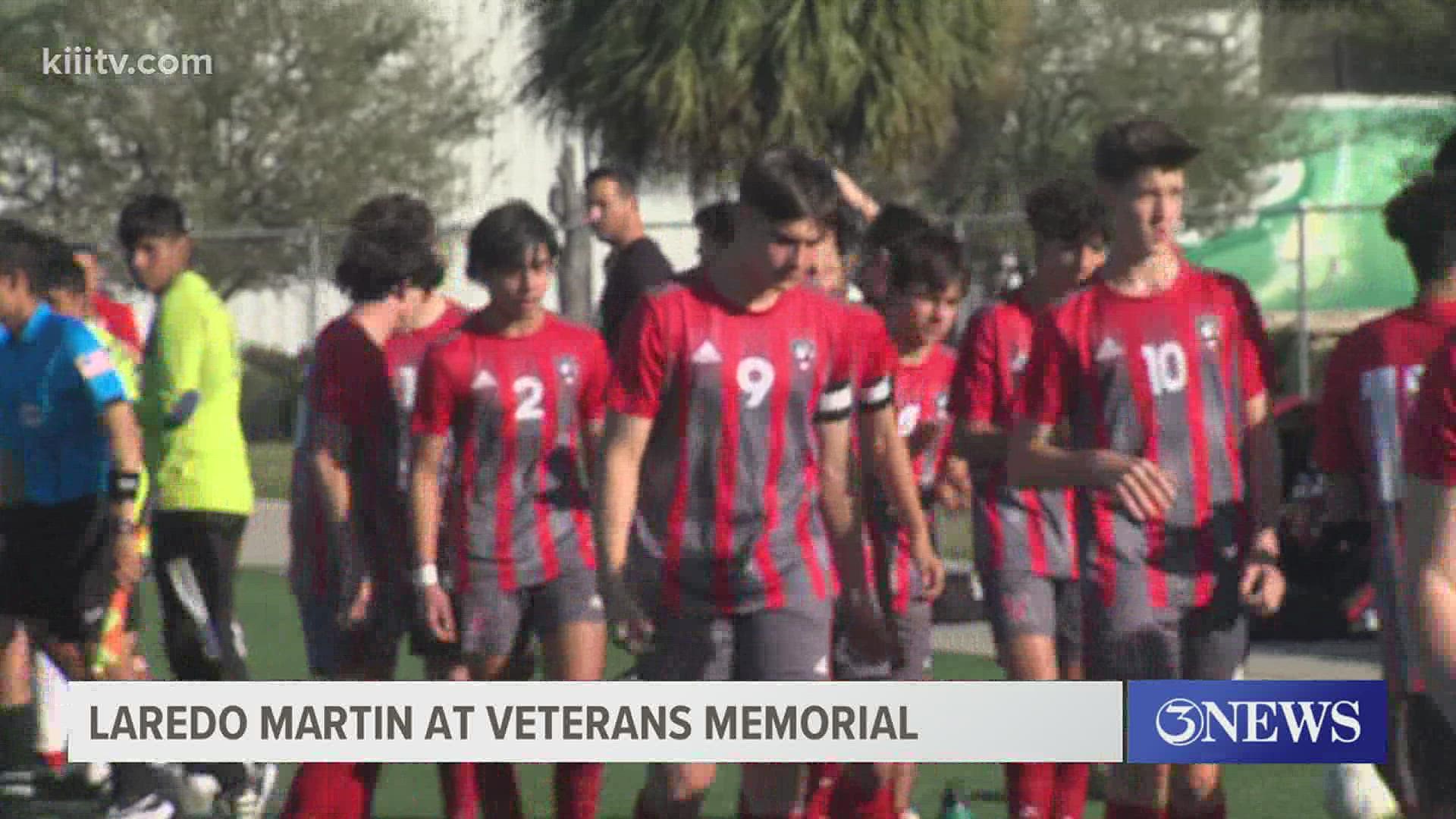 Veterans Memorial went up on Laredo Martin 1-0 at the half before exploding for five second half goals.