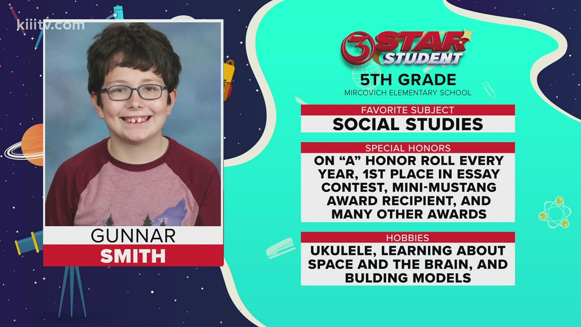 It's time to meet our 3Star Student of the week... Gunnar!