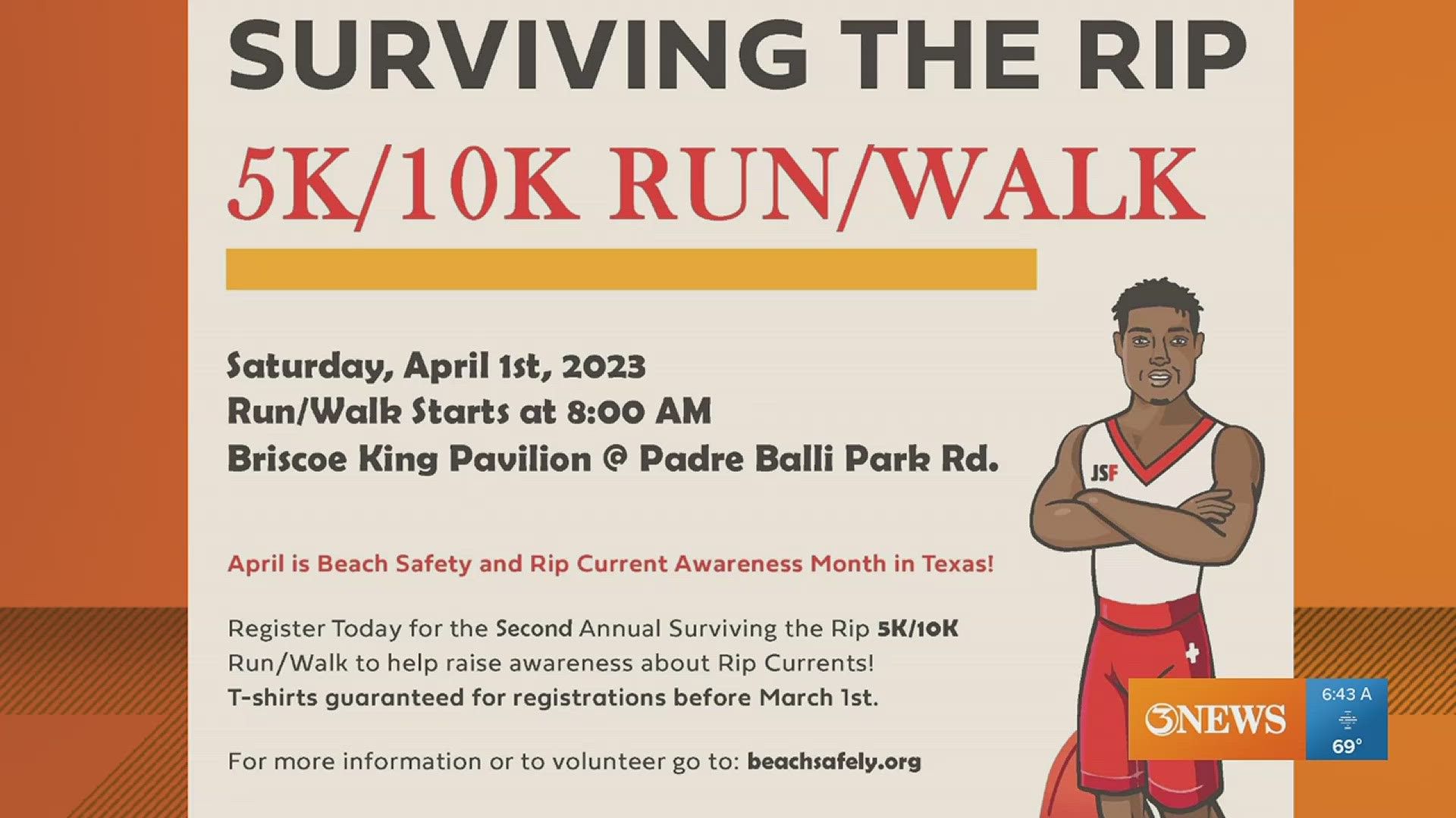 Second Annual Surviving the Rip 5K or 10K Run/Walk to help raise awareness of beach safety and rip current survival