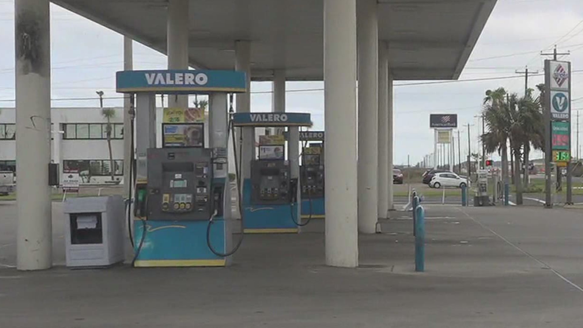 Gas pumps were packed on Padre Island as residents filled up their tanks, in fear of a possible gas shortage here in Texas.