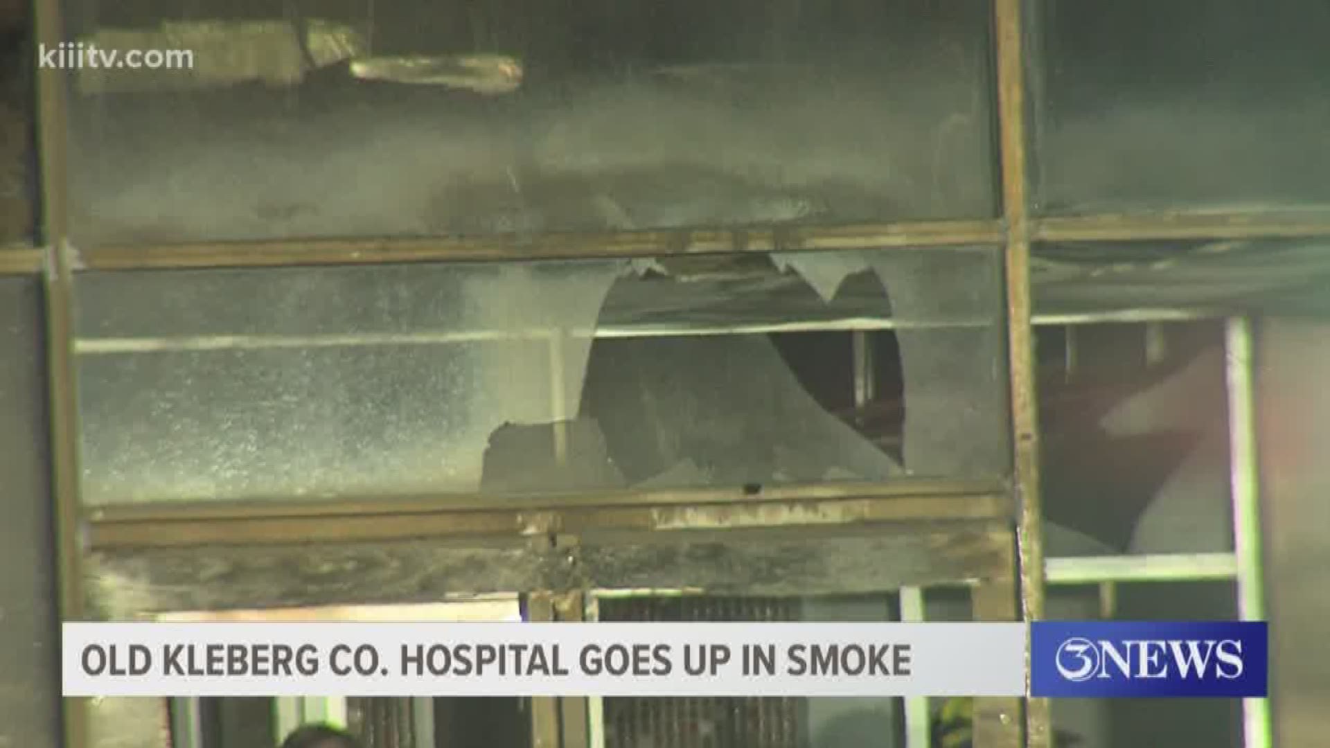 The old abandoned Kleberg County hospital in Kingsville caught fire Monday morning, burning for over 10 hours.