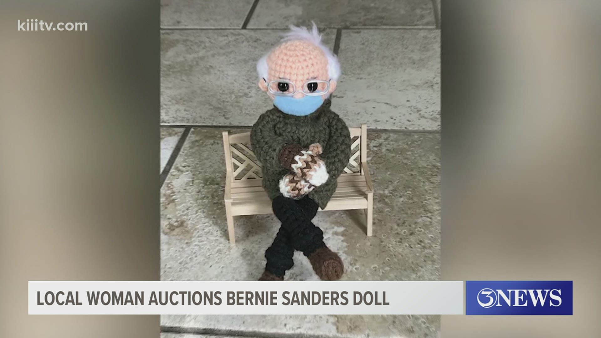 Tobey King, owner of 'Tobey Time Crochet' created a crochet doll of Vermont Senator Bernie Sanders and auctioned it off on eBay.