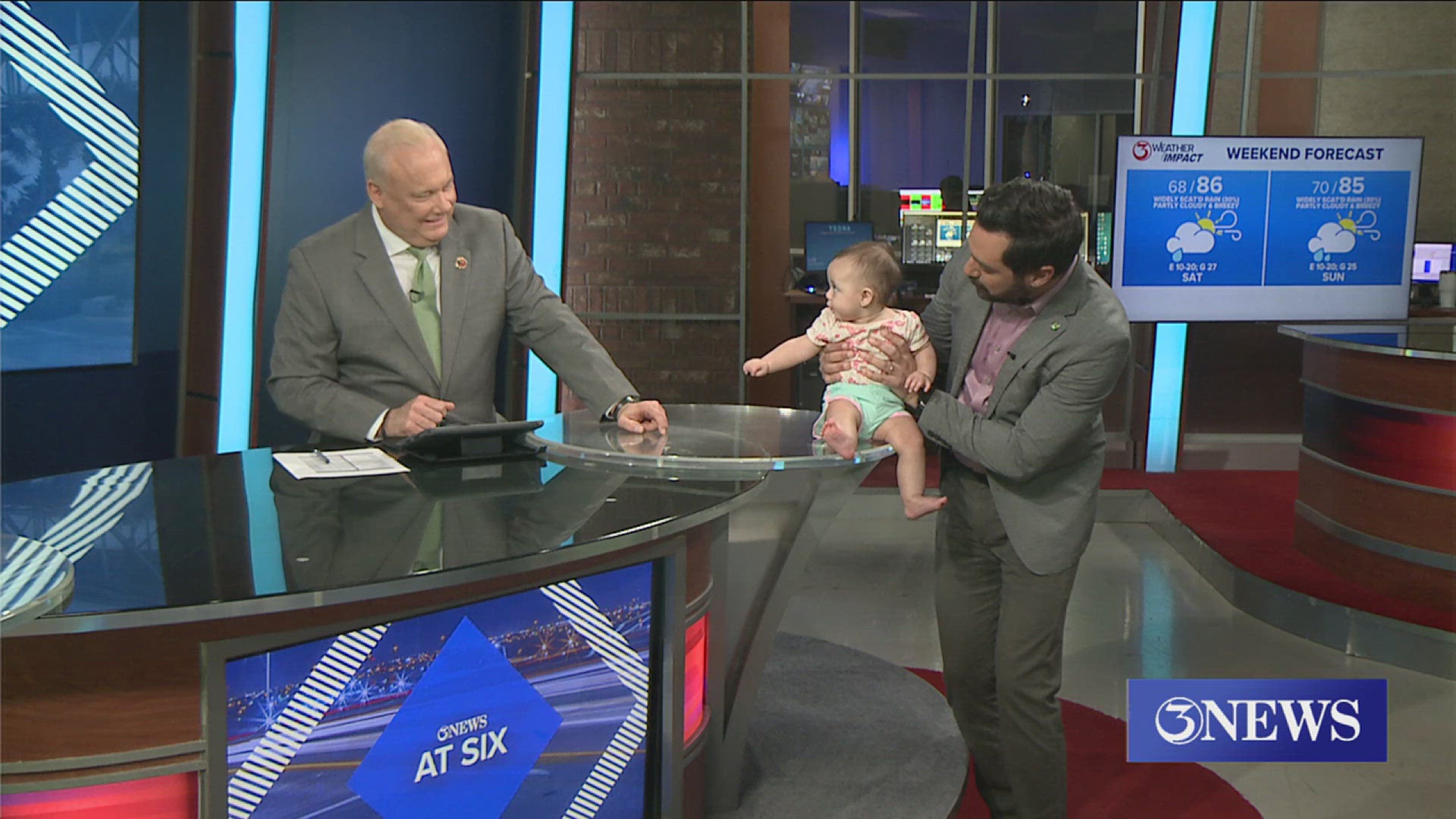 Miss Rayleigh Holt came by the newsroom Friday night to have a dinner date with dad and watch him work!