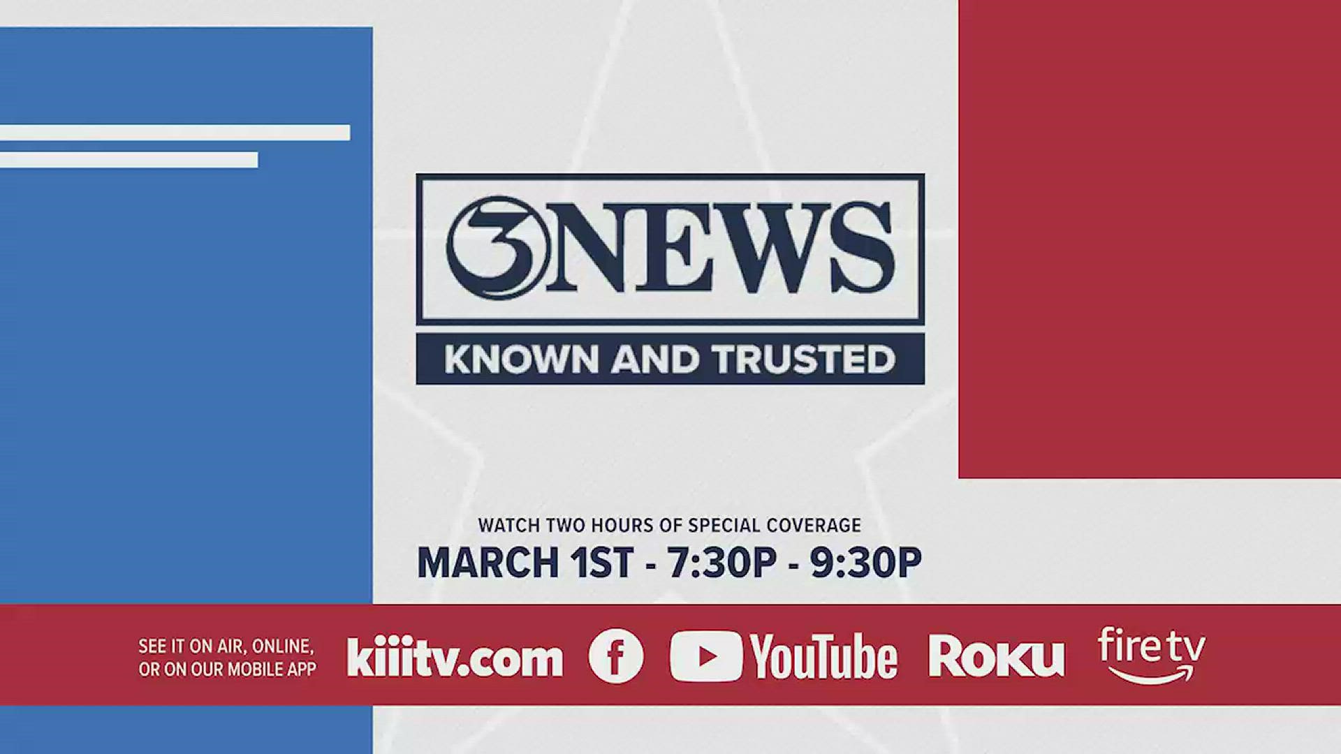 Join KIII-TV as we keep up with results from the March Primaries in Texas and the Coastal Bend area.