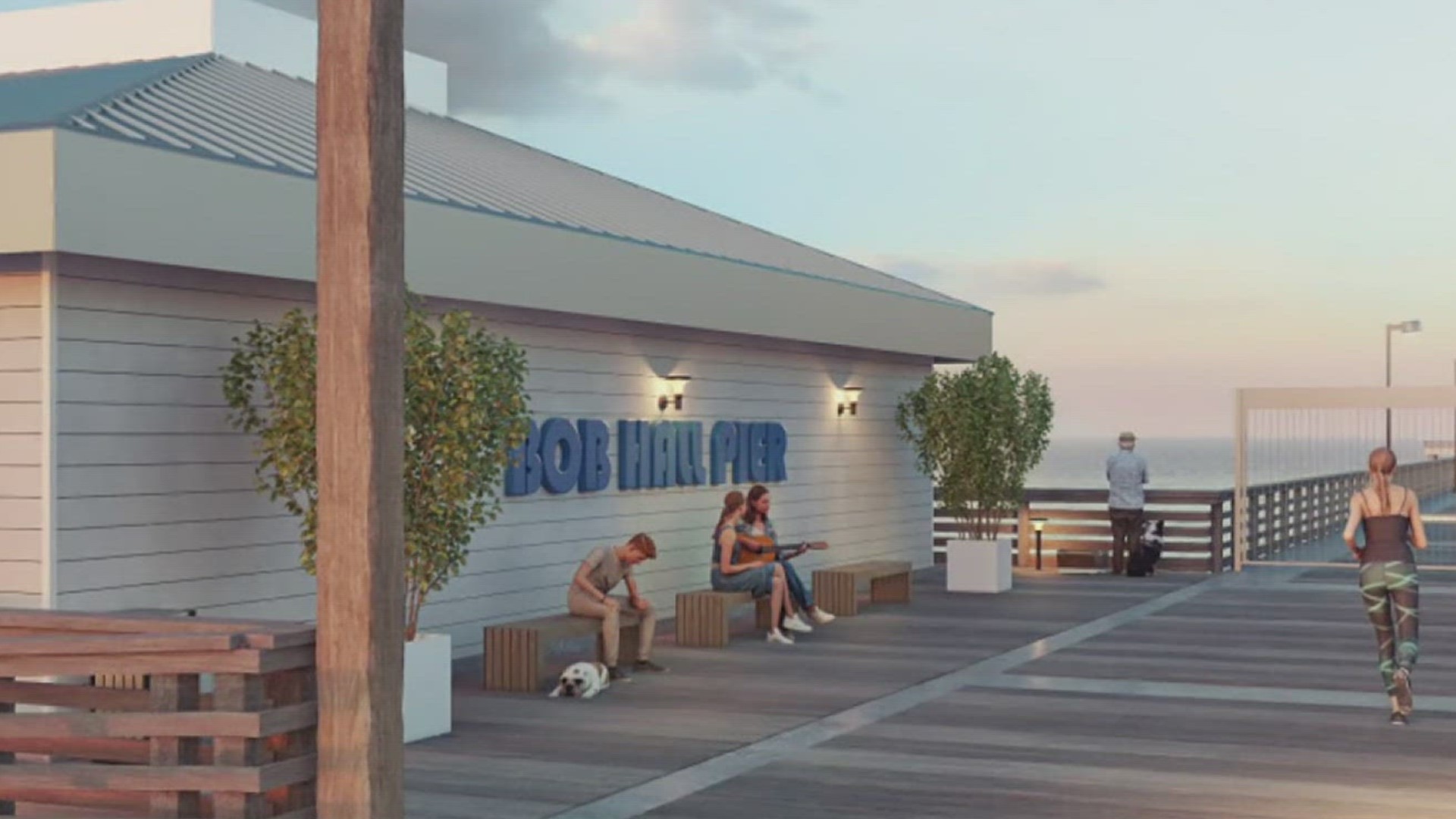 Commissioners voted to construct a section of the pier that would permit the addition of a restaurant in the future.