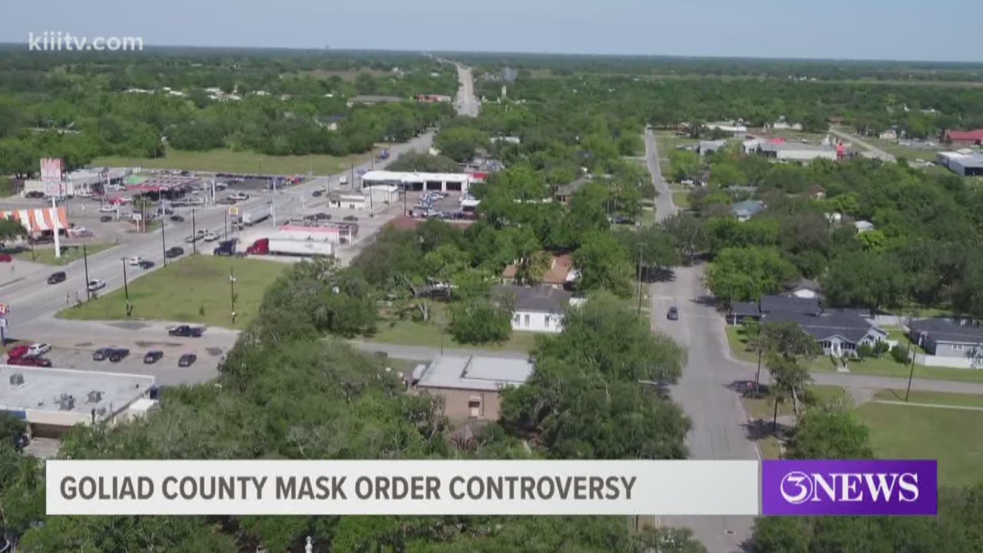 Controversy as County Judge Bennett says his county will not be part of the City of Goliad's new curfew order or mask order.