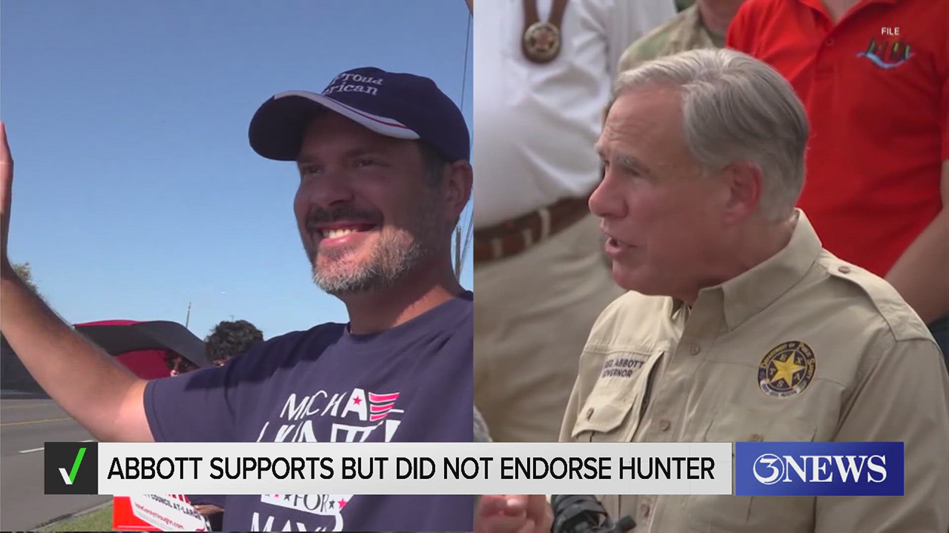 Michael Hunter has touted the governor's endorsement for weeks, but what 3NEWS found stopped just short of an actual endorsement.