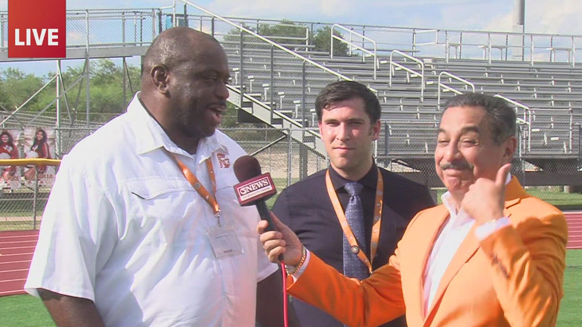 Rudy's hometown of Beeville is facing Leslie's hometown of Sinton for some Friday night high school football. Let's just say stakes are high.