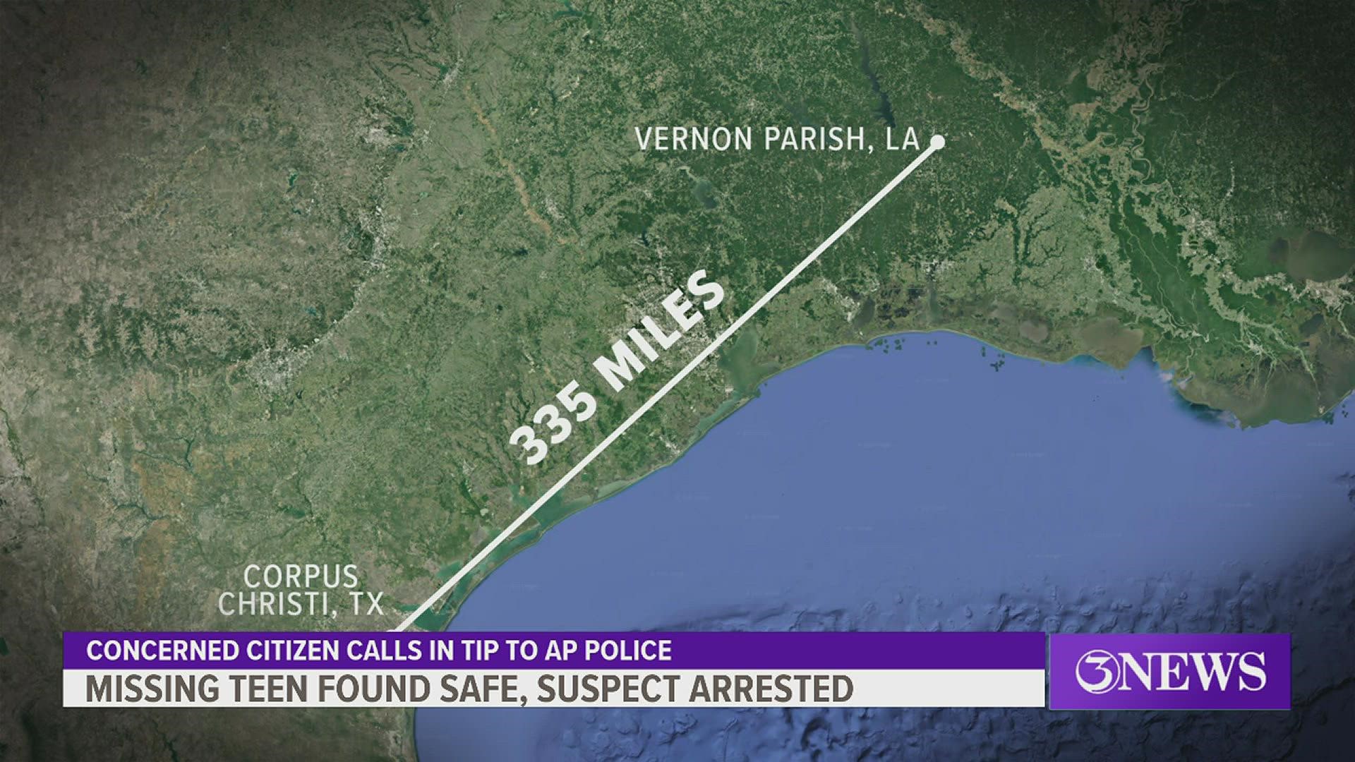 The 14-year-old girl was found under a bench at an Aransas Pass park, officials said.