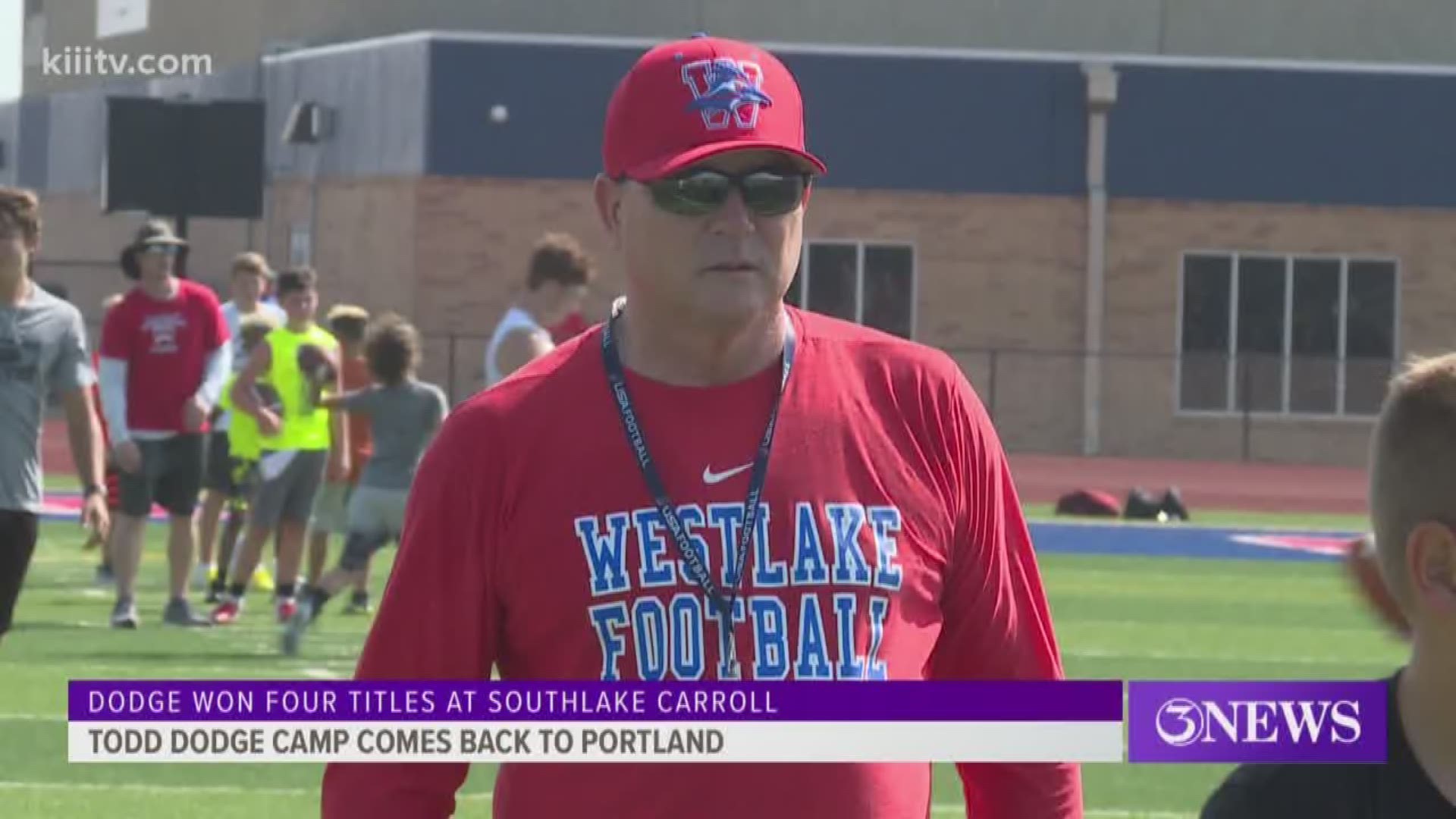 Austin Westlake head football coach and offensive guru Todd Dodge was back in Portland Monday for his quarterbacks and receivers camp.